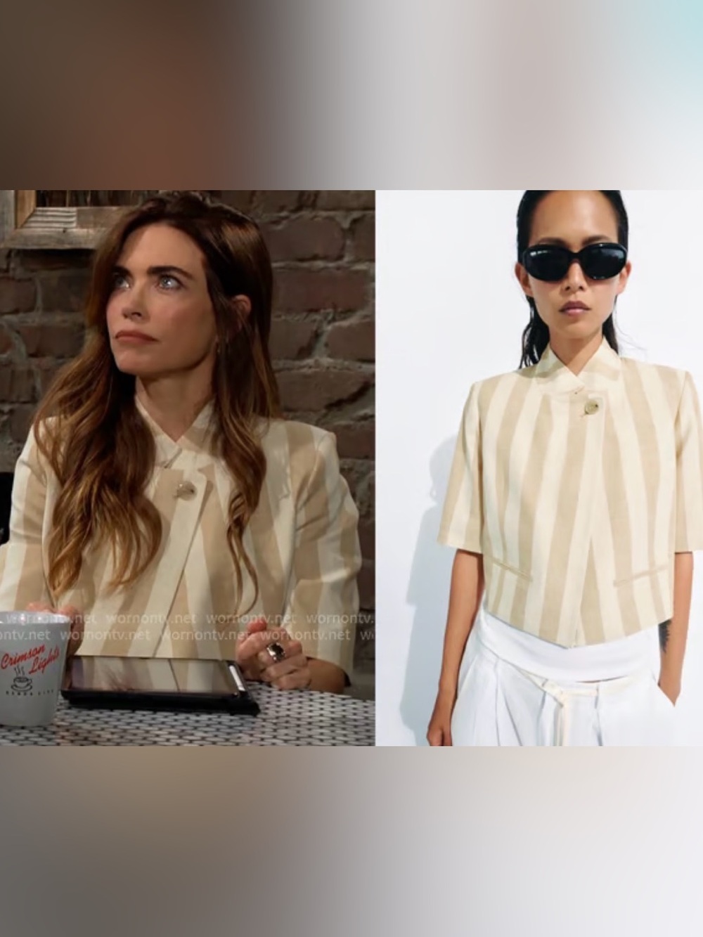 ZW COLLECTION SHORT SLEEVE CROPPED BLAZER